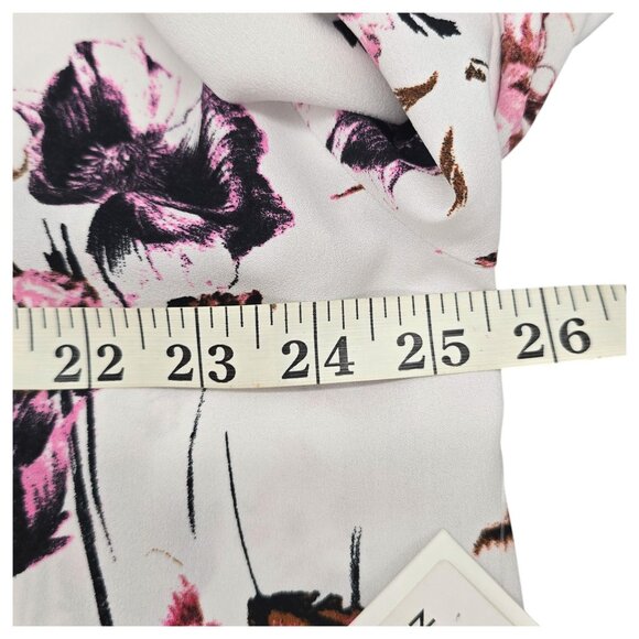 Nordstrom Floral V-Neck Long Sleeve Blouse Womens 1X Lightweight Ivory & Pink - Picture 12 of 16